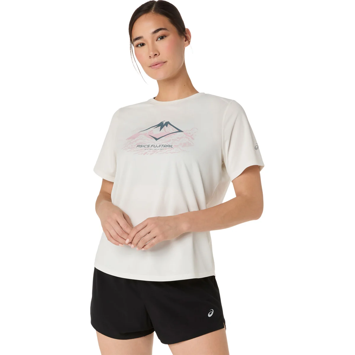ASICS FUJITRAIL LOGO SS TOP W CREAM  - Trail running T-shirt