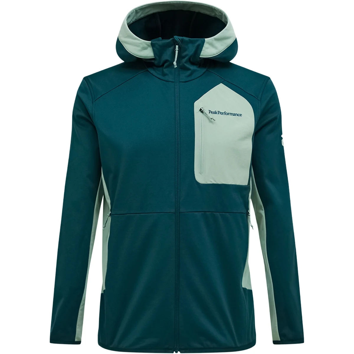 PEAK PERFORMANCE UTILITY LIGHT ZIP HOOD PONDEROSA PINE/GREEN VALLEY  - Hiking fleece jacket