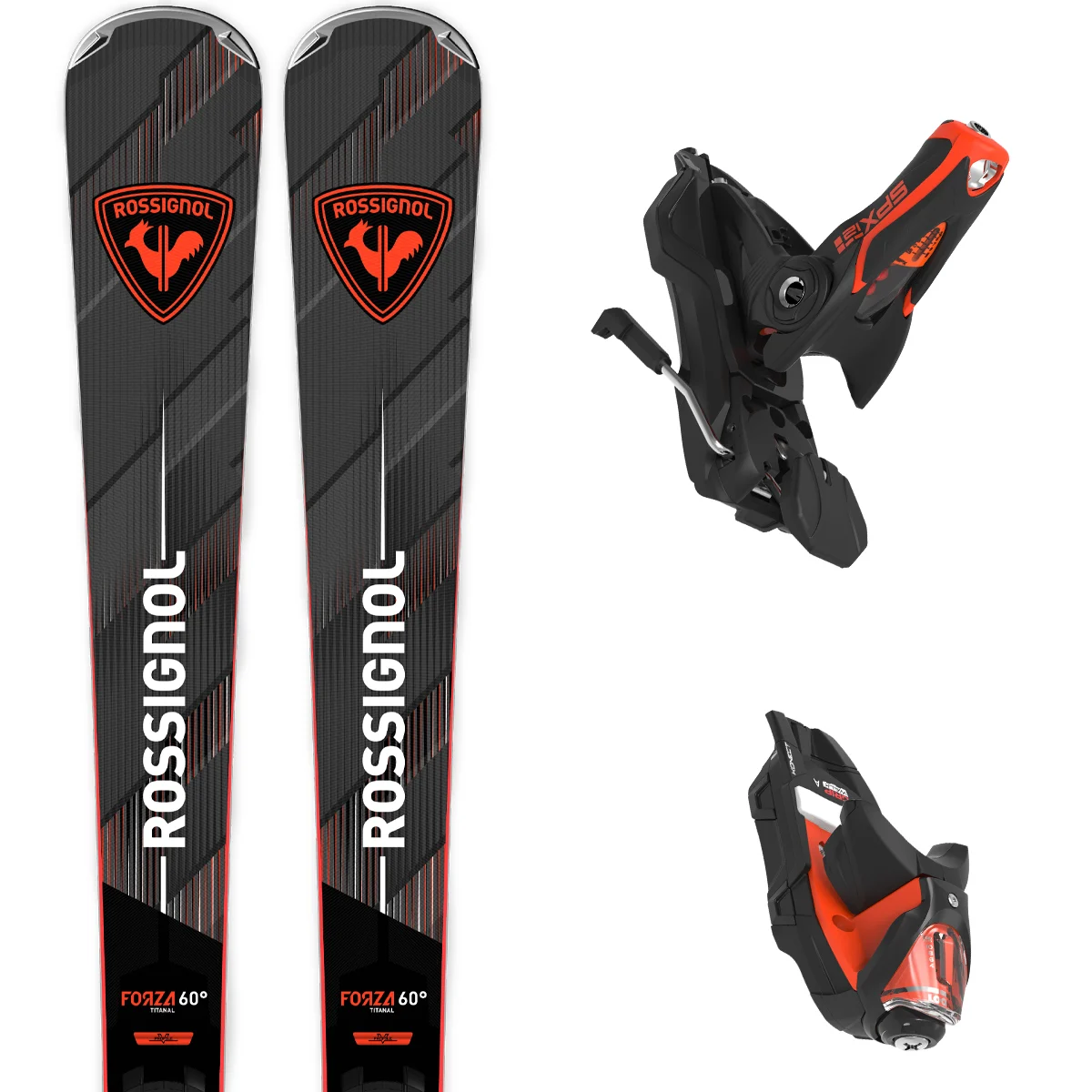 ROSSIGNOL FORZA 60° TI KONECT+ SPX 12 KONECT GW B80 SILVER RED BLACK/RED  - Alpine ski set
