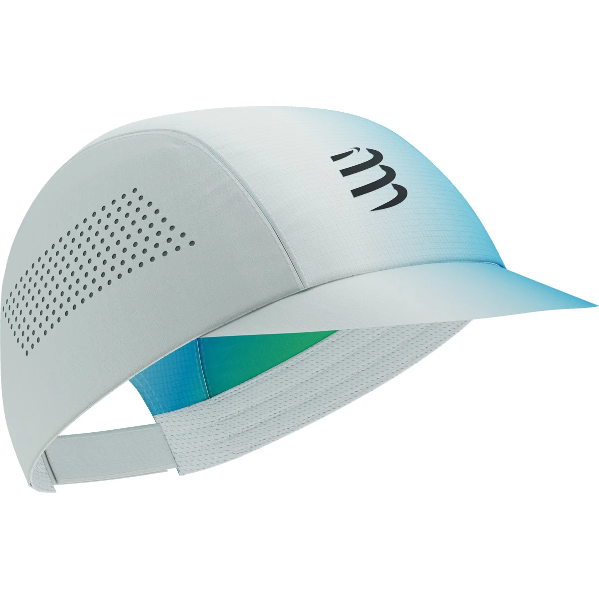COMPRESSPORT PRO RACING CAP STAR WHITE/BLUE-GREEN  - Trail running cap
