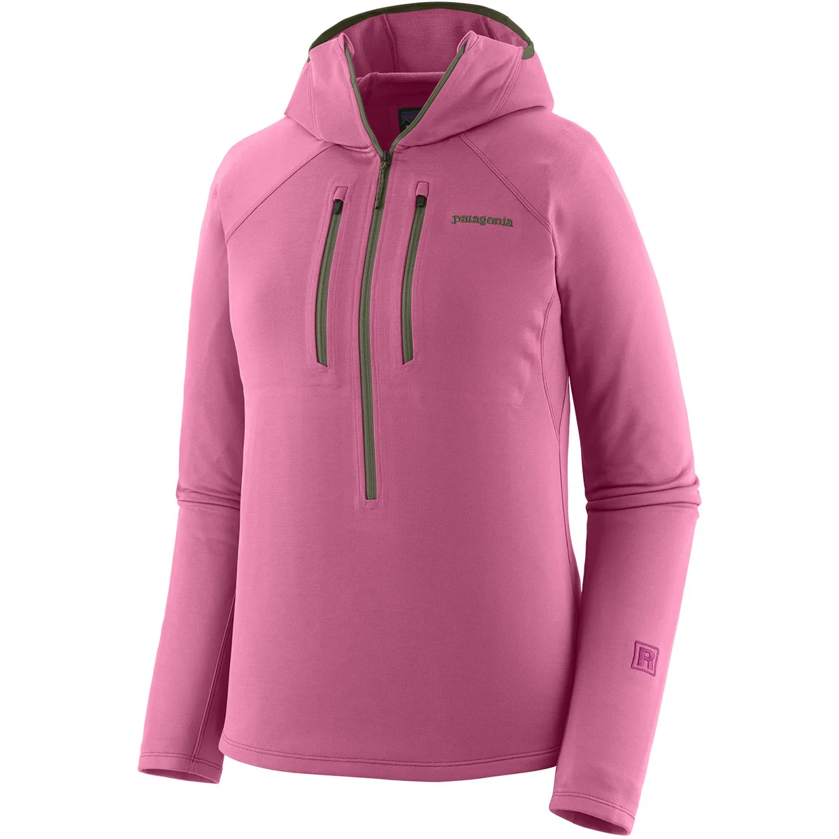 PATAGONIA W'S R1 ULTRALIGHT HOODY FADED MAGENTA  - Hiking fleece jacket