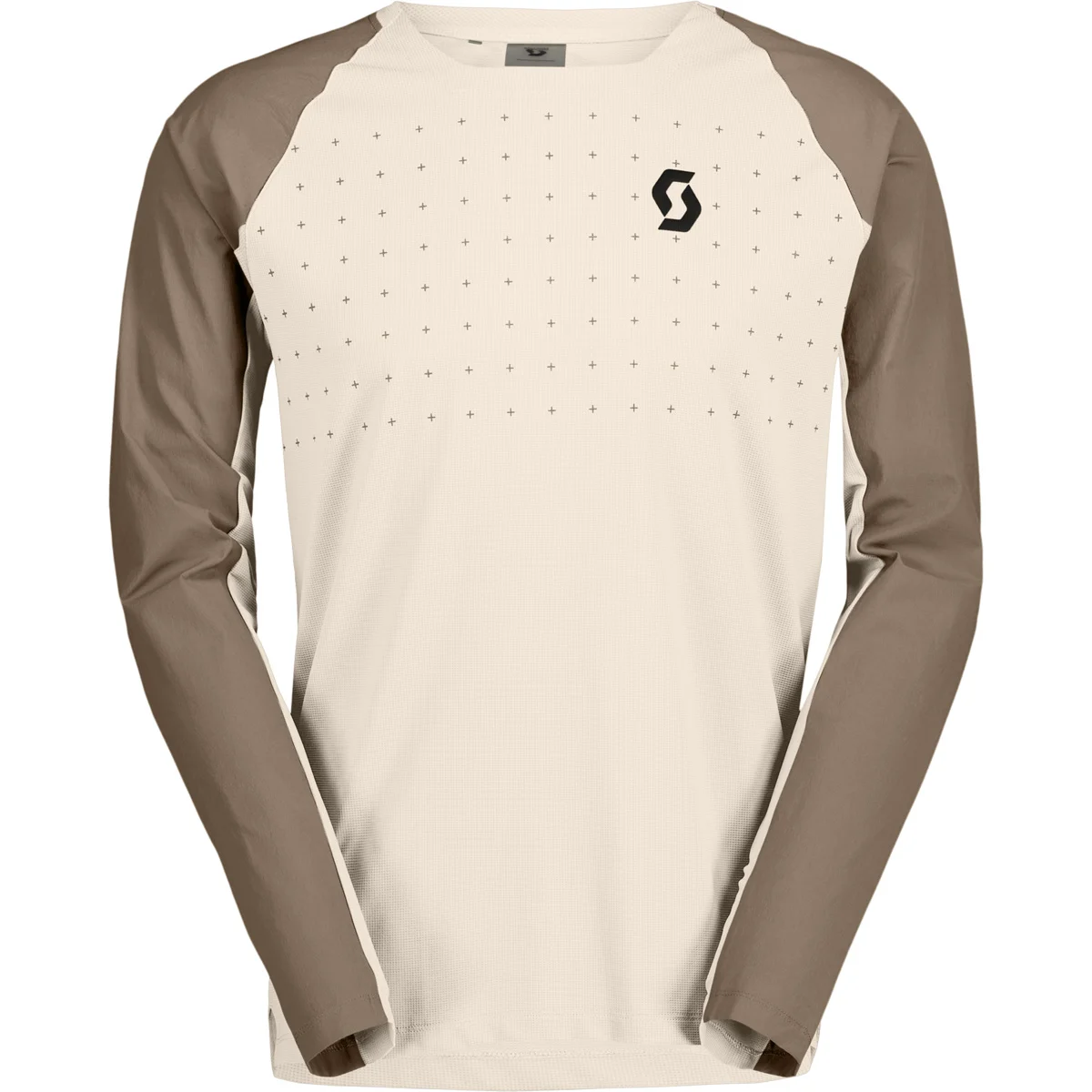 SCOTT SCO TEE M'S TRAIL VERTIC PRO LS COTTON WHITE/TOAST BEIGE  - Mountain bike jersey