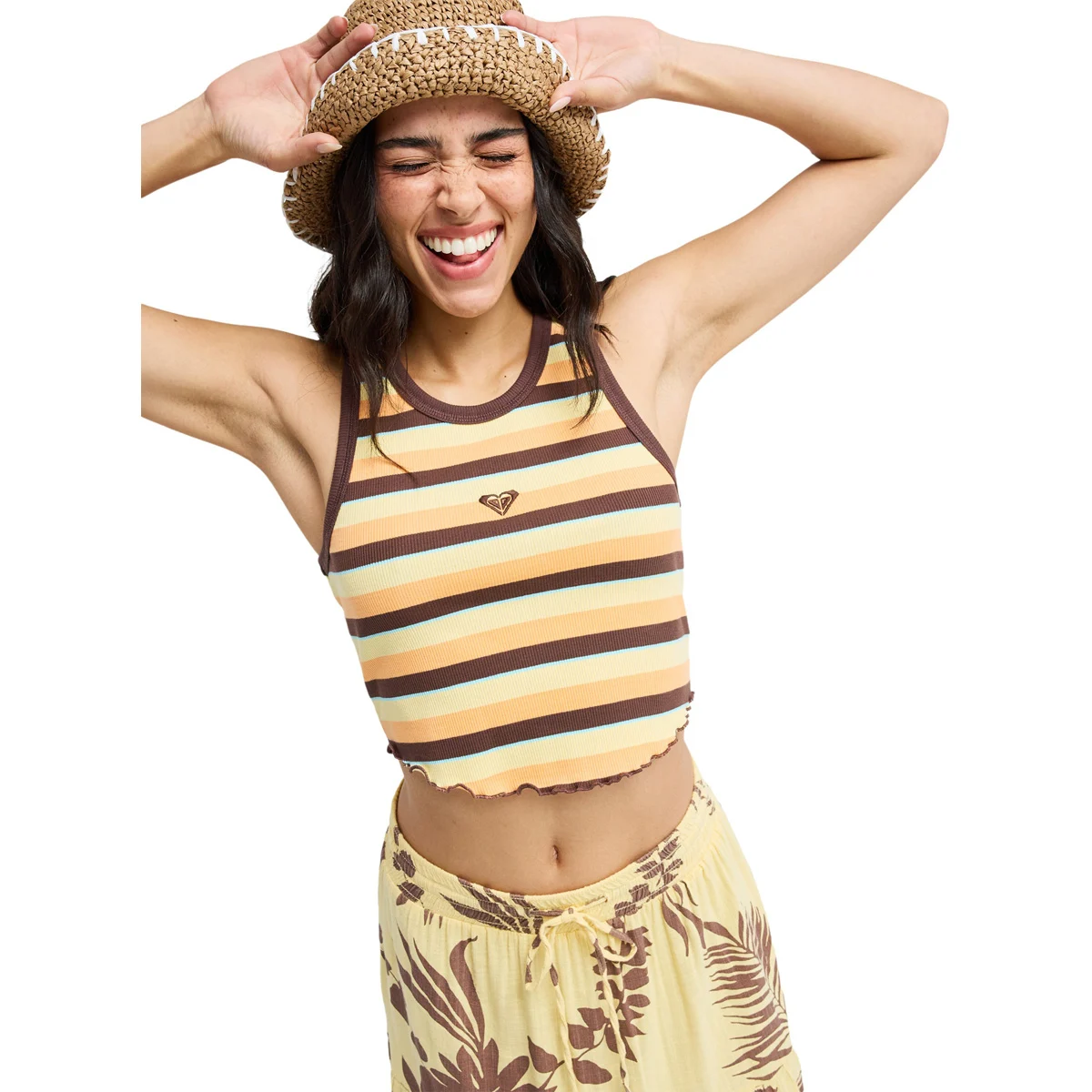 ROXY SUNLIGHT BOOST FRENCH ROAST HEY DAY STRIPE  - Vest top