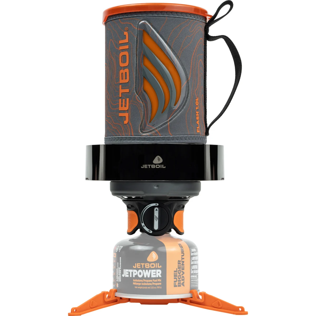 JETBOIL FLASH-1L-TOPO + WINDGUARDKIT GRIS/ORANGE - Gas camp stove