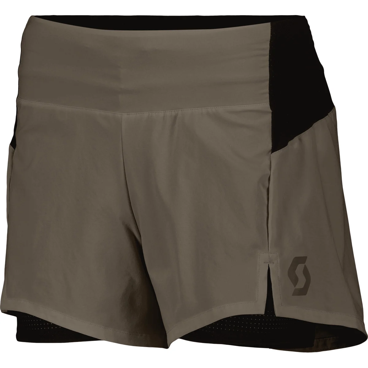SCOTT HYBRID SHORTS W'S ENDURANCE TECH WOOD GREY/BLACK  - Running shorts