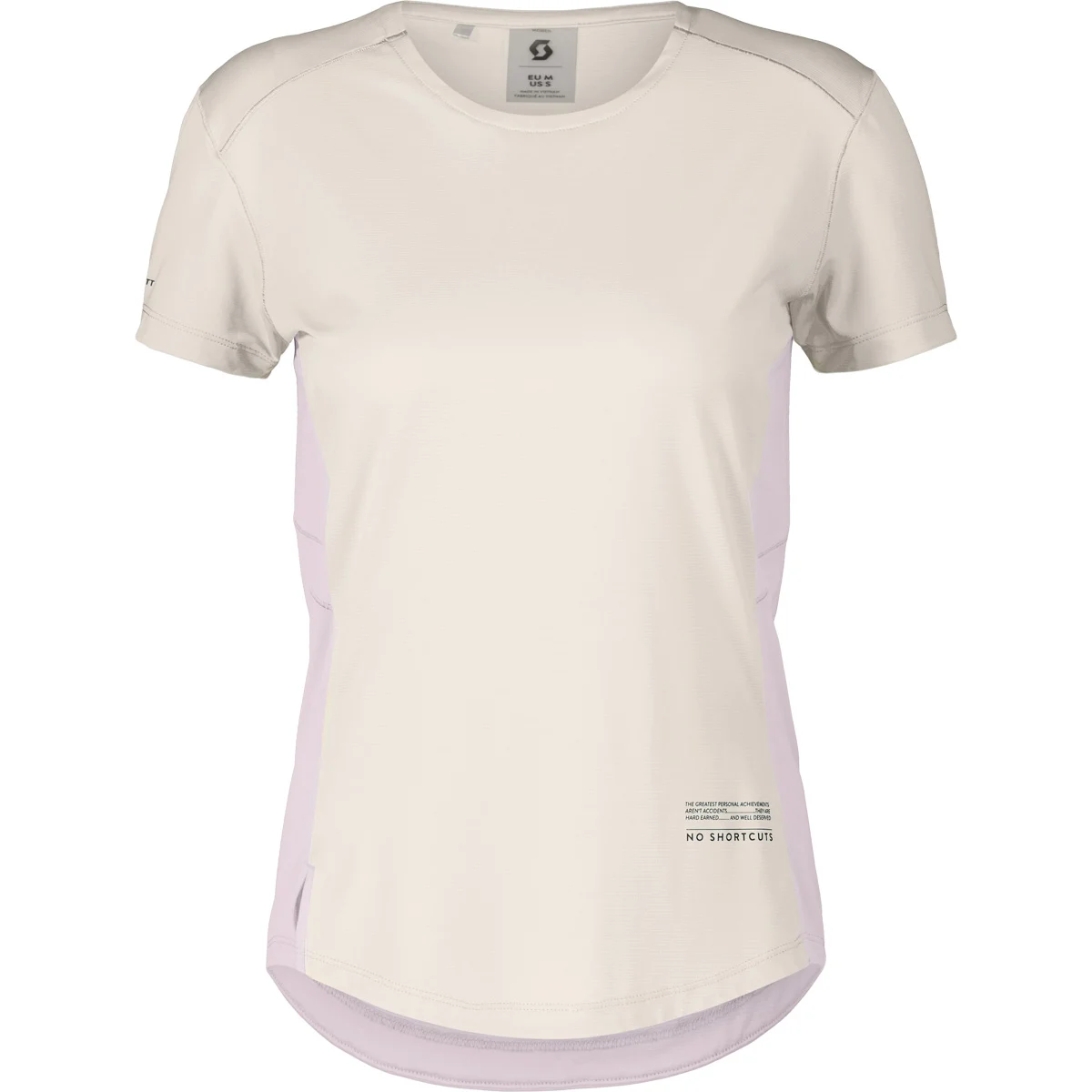 SCOTT TEE W'S ENDURANCE TECH SS COTTON WHITE/BLISS PINK  - Trail running T-shirt