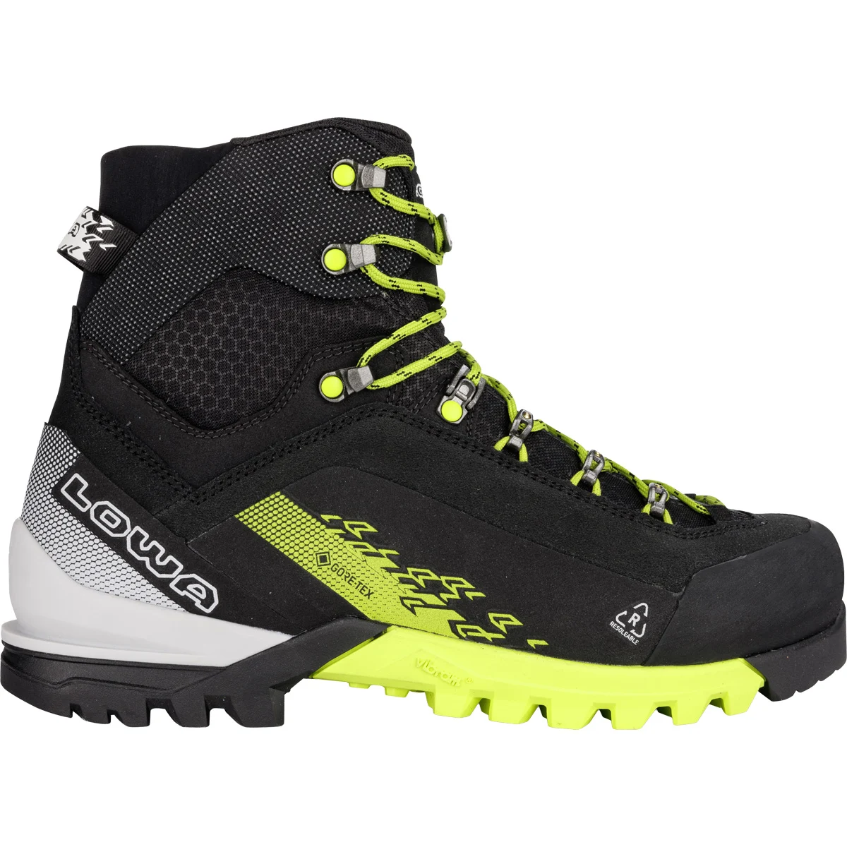 LOWA CERVINO GORE-TEX MID BLACK/LIME  - Mountaineering boot
