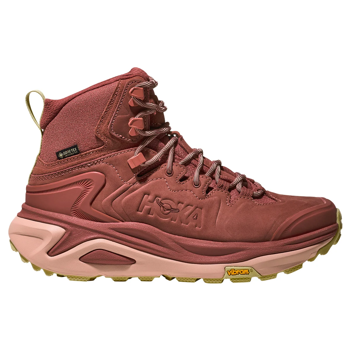 HOKA ONE ONE W KAHA 3 GORE-TEX ROUGE / ROSE LATTE  - Mid-rise hiking boot