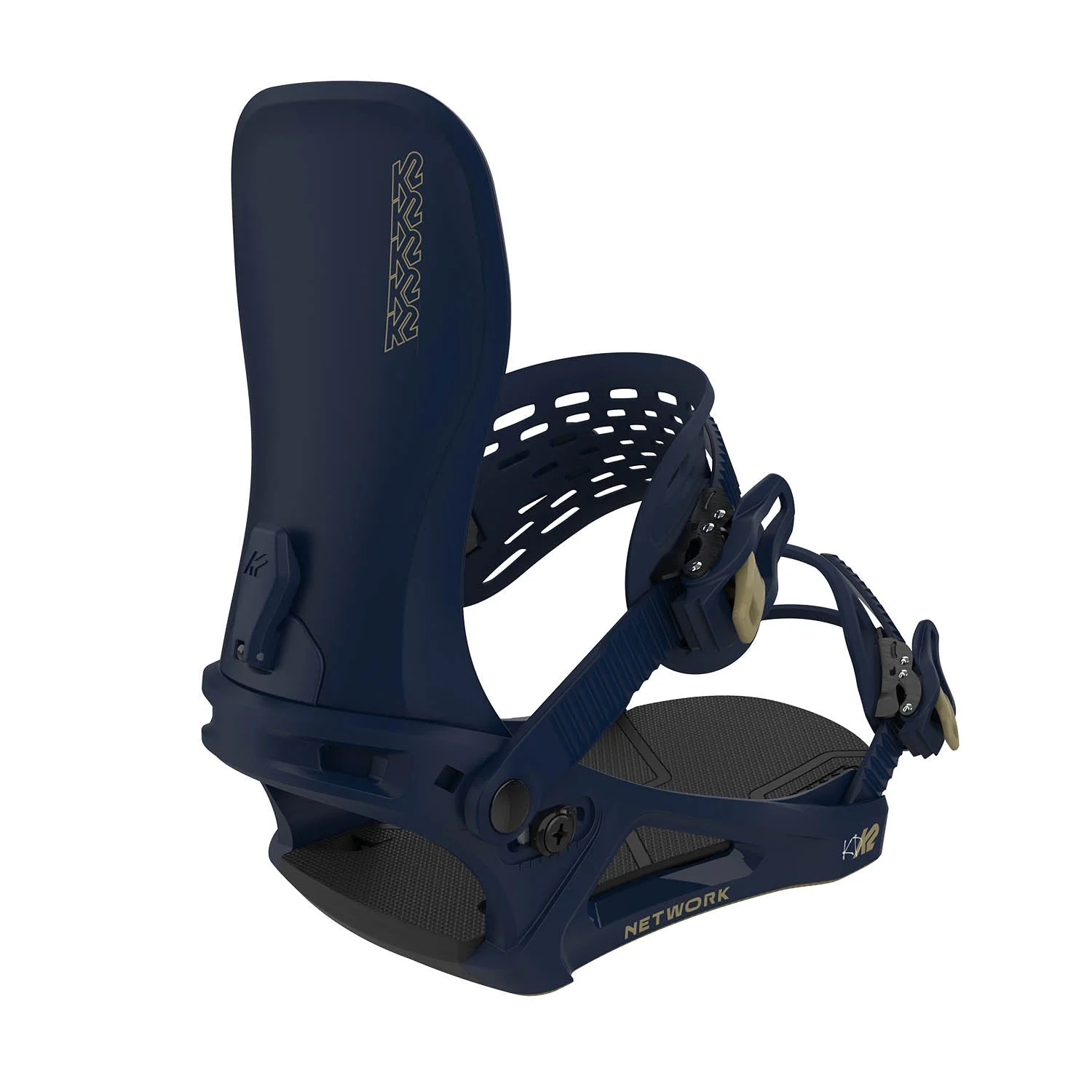 Network W Snowboard Bindings Navy Kennedi Deck