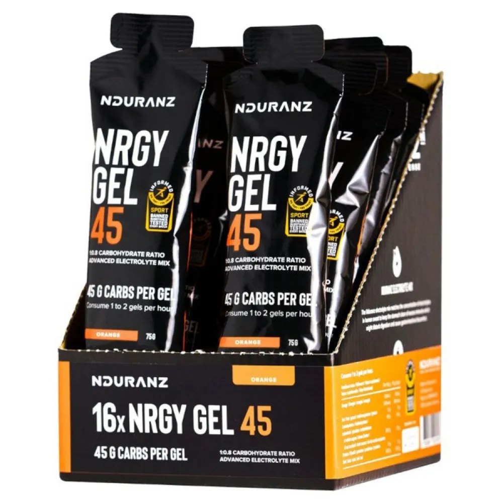 Nduranz Nrgy 45 energy gels box orange 75g 16 units