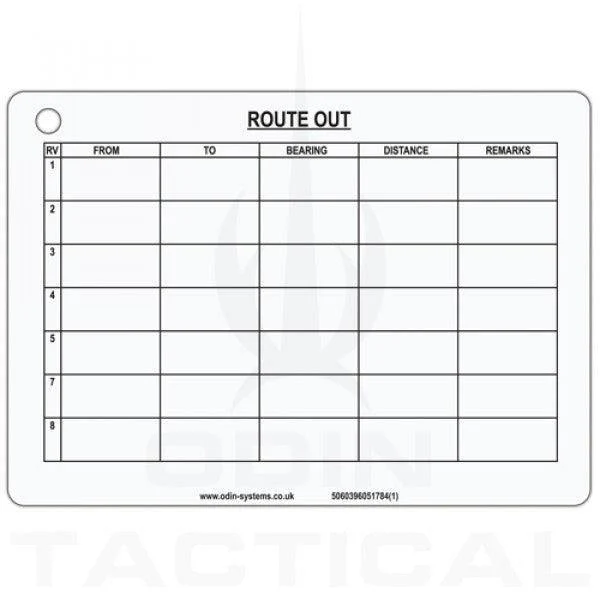 A6 Route Card Mission Card