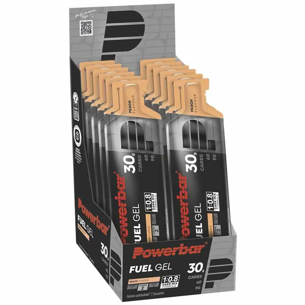 Powerbar Fuel 30 50ml energy gels box peach 12 units