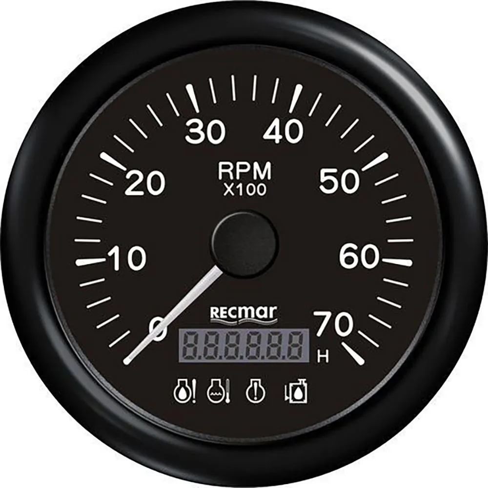 Recmar 0-7000 RPM Tachometer With 4 LED Alarm