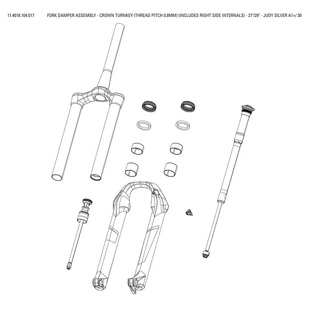 RockShox Fork Damper Assembly Judys/30 Silver Turnkey Crown cartridge