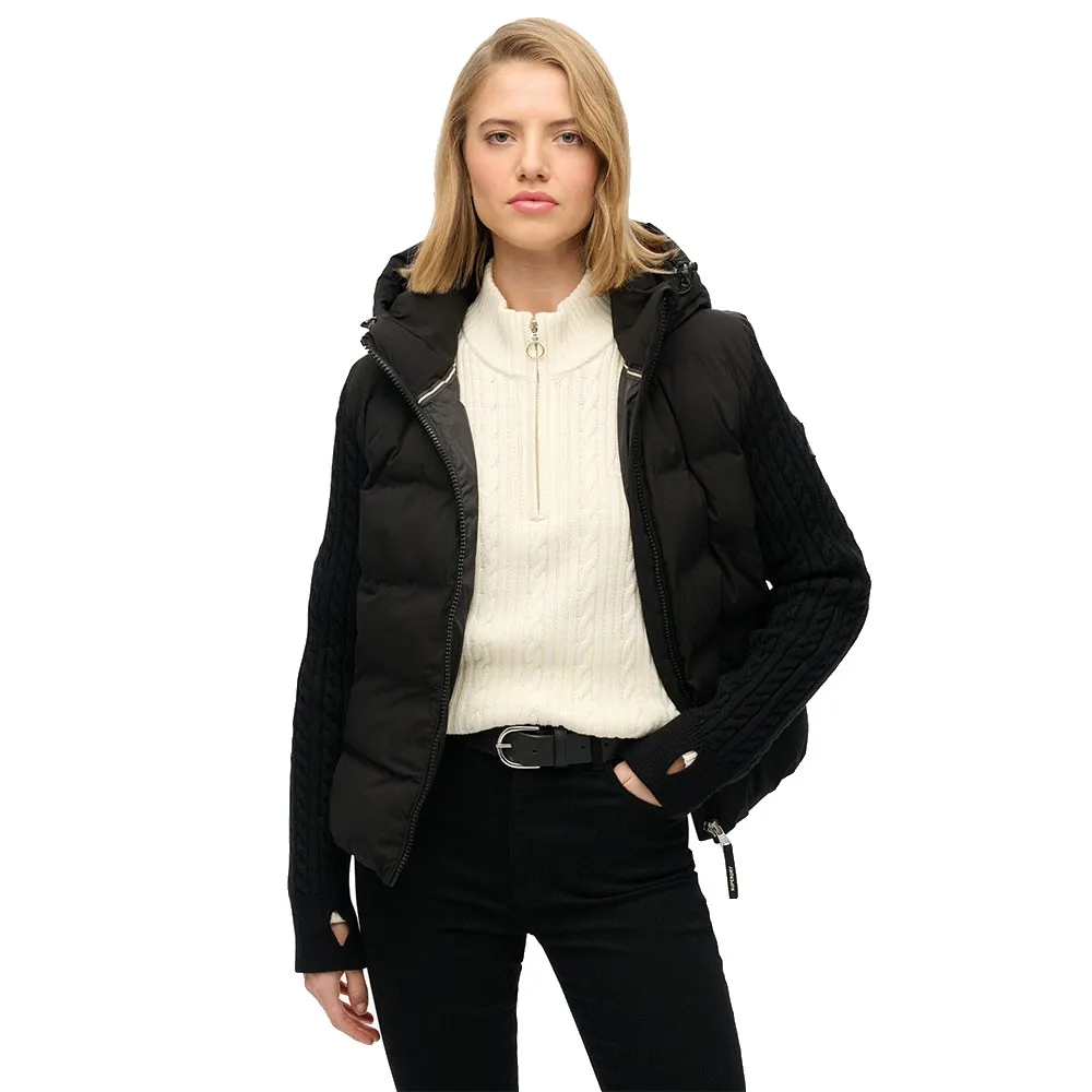 Superdry Cable Knit Sleeve Hybrid vest