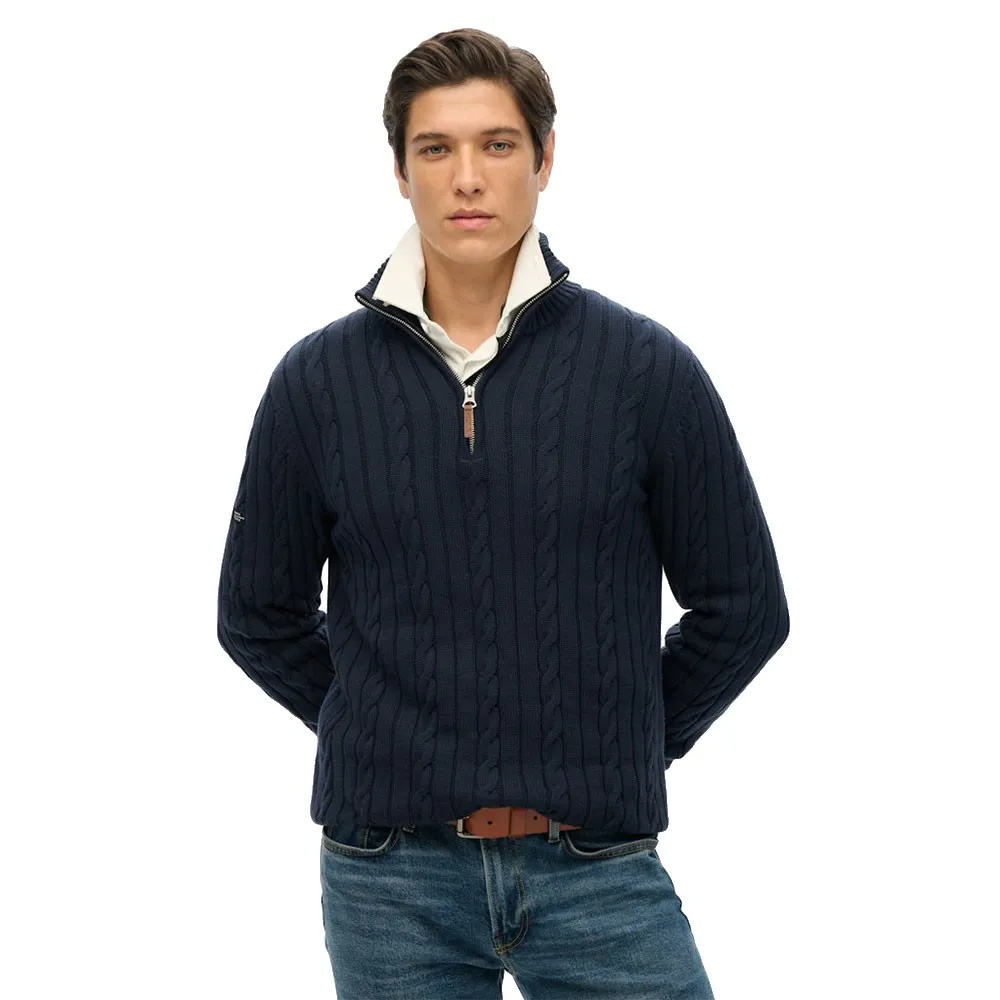 Superdry Cotton Classic Cable half zip sweater refurbished